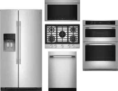 5 Piece Package Includes Refrigerator, Cooktop, Wall Oven, Microwave And Dishwasher