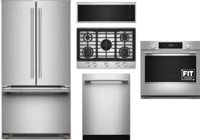 5 Piece Package Includes Refrigerator, Cooktop, Wall Oven, Microwave And Dishwasher
