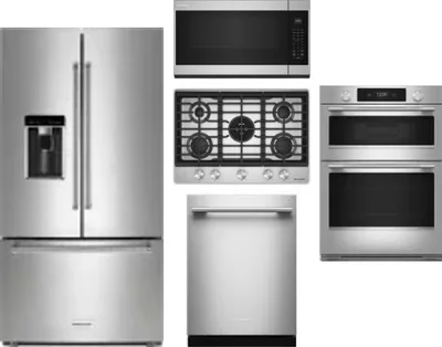 5 Piece Package Includes Refrigerator, Cooktop, Wall Oven, Microwave And Dishwasher