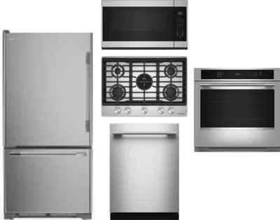 5 Piece Package Includes Refrigerator, Cooktop, Wall Oven, Microwave And Dishwasher