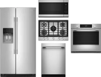 5 Piece Package Includes Refrigerator, Cooktop, Wall Oven, Microwave And Dishwasher