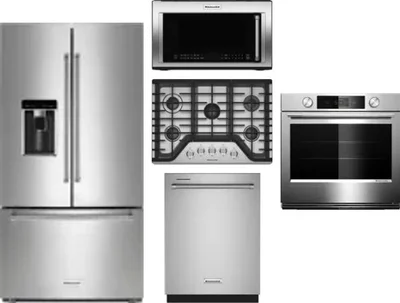 5 Piece Package Includes Refrigerator, Cooktop, Wall Oven, Microwave And Dishwasher