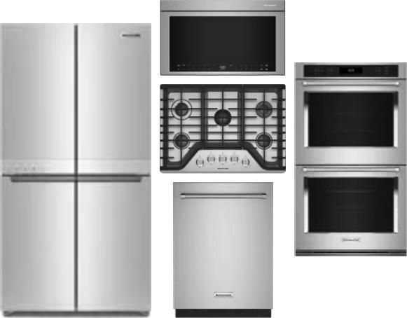 5 Piece Package Includes Refrigerator, Cooktop, Wall Oven, Microwave And Dishwasher