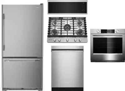 5 Piece Package Includes Refrigerator, Cooktop, Wall Oven, Microwave And Dishwasher