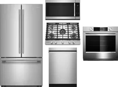 5 Piece Package Includes Refrigerator, Cooktop, Wall Oven, Microwave And Dishwasher