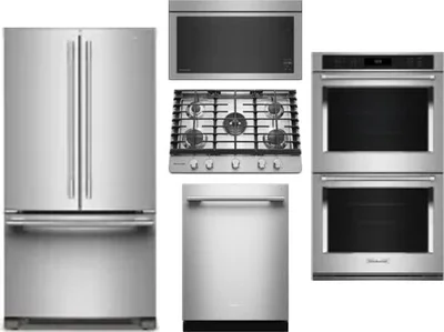 5 Piece Package Includes Refrigerator, Cooktop, Wall Oven, Microwave And Dishwasher