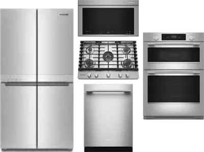5 Piece Package Includes Refrigerator, Cooktop, Wall Oven, Microwave And Dishwasher