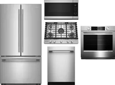 5 Piece Package Includes Refrigerator, Cooktop, Wall Oven, Microwave And Dishwasher