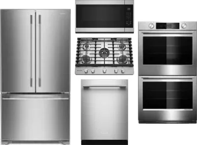 5 Piece Package Includes Refrigerator, Cooktop, Wall Oven, Microwave And Dishwasher