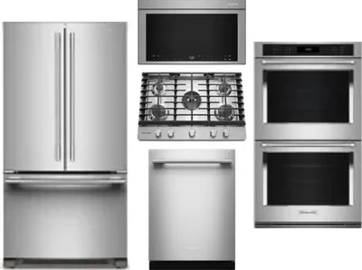5 Piece Package Includes Refrigerator, Cooktop, Wall Oven, Microwave And Dishwasher