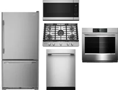 5 Piece Package Includes Refrigerator, Cooktop, Wall Oven, Microwave And Dishwasher