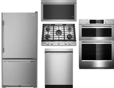 5 Piece Package Includes Refrigerator, Cooktop, Wall Oven, Microwave And Dishwasher