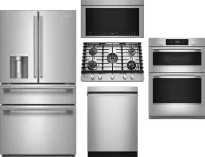 5 Piece Package Includes Refrigerator, Cooktop, Wall Oven, Microwave And Dishwasher