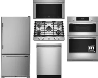 5 Piece Package Includes Refrigerator, Cooktop, Wall Oven, Microwave And Dishwasher