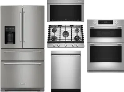 5 Piece Package Includes Refrigerator, Cooktop, Wall Oven, Microwave And Dishwasher