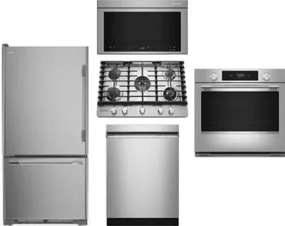 5 Piece Package Includes Refrigerator, Cooktop, Wall Oven, Microwave And Dishwasher