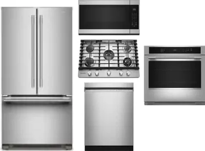 5 Piece Package Includes Refrigerator, Cooktop, Wall Oven, Microwave And Dishwasher
