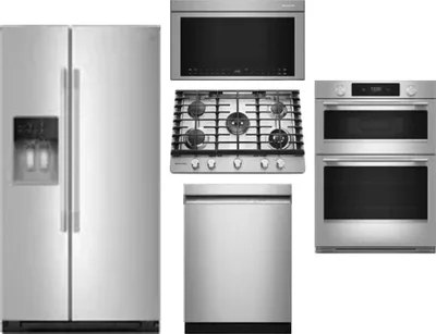 5 Piece Package Includes Refrigerator, Cooktop, Wall Oven, Microwave And Dishwasher