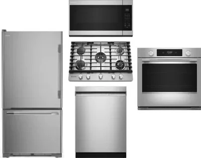 5 Piece Package Includes Refrigerator, Cooktop, Wall Oven, Microwave And Dishwasher