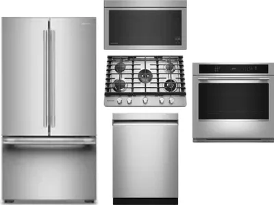 5 Piece Package Includes Refrigerator, Cooktop, Wall Oven, Microwave And Dishwasher