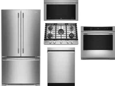 5 Piece Package Includes Refrigerator, Cooktop, Wall Oven, Microwave And Dishwasher