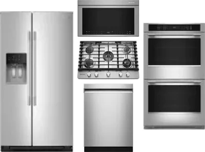 5 Piece Package Includes Refrigerator, Cooktop, Wall Oven, Microwave And Dishwasher