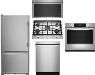 5 Piece Package Includes Refrigerator, Cooktop, Wall Oven, Microwave And Dishwasher