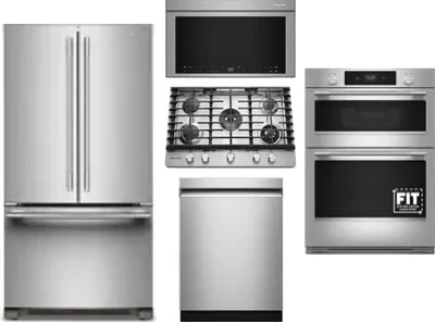 5 Piece Package Includes Refrigerator, Cooktop, Wall Oven, Microwave And Dishwasher