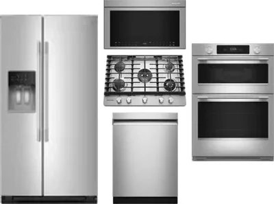 5 Piece Package Includes Refrigerator, Cooktop, Wall Oven, Microwave And Dishwasher