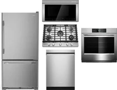 5 Piece Package Includes Refrigerator, Cooktop, Wall Oven, Microwave And Dishwasher