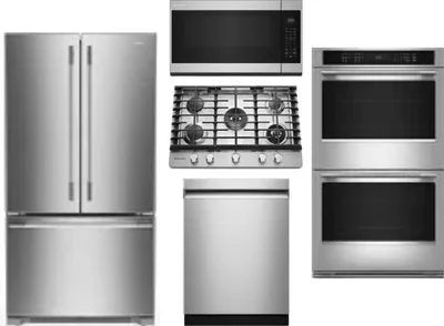 5 Piece Package Includes Refrigerator, Cooktop, Wall Oven, Microwave And Dishwasher