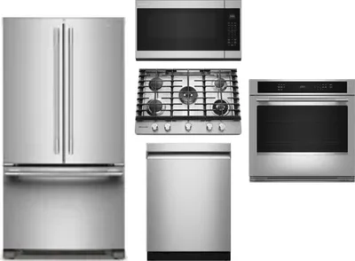 5 Piece Package Includes Refrigerator, Cooktop, Wall Oven, Microwave And Dishwasher