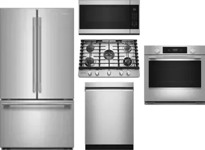 5 Piece Package Includes Refrigerator, Cooktop, Wall Oven, Microwave And Dishwasher