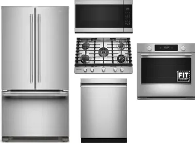 5 Piece Package Includes Refrigerator, Cooktop, Wall Oven, Microwave And Dishwasher
