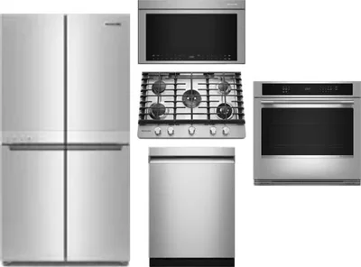 5 Piece Package Includes Refrigerator, Cooktop, Wall Oven, Microwave And Dishwasher