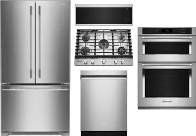 5 Piece Package Includes Refrigerator, Cooktop, Wall Oven, Microwave And Dishwasher