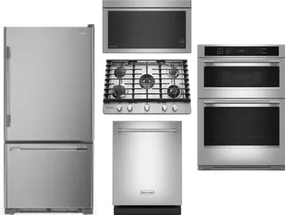 5 Piece Package Includes Refrigerator, Cooktop, Wall Oven, Microwave And Dishwasher