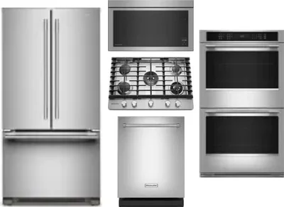 5 Piece Package Includes Refrigerator, Cooktop, Wall Oven, Microwave And Dishwasher