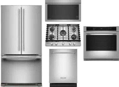 5 Piece Package Includes Refrigerator, Cooktop, Wall Oven, Microwave And Dishwasher