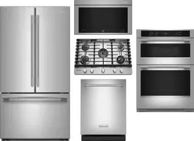 5 Piece Package Includes Refrigerator, Cooktop, Wall Oven, Microwave And Dishwasher