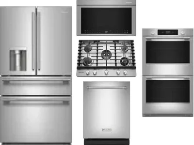 5 Piece Package Includes Refrigerator, Cooktop, Wall Oven, Microwave And Dishwasher