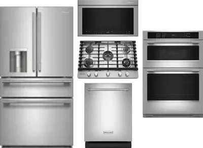 5 Piece Package Includes Refrigerator, Cooktop, Wall Oven, Microwave And Dishwasher