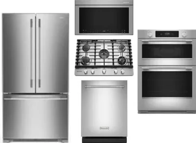 5 Piece Package Includes Refrigerator, Cooktop, Wall Oven, Microwave And Dishwasher