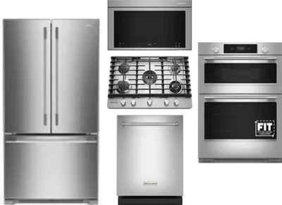 5 Piece Package Includes Refrigerator, Cooktop, Wall Oven, Microwave And Dishwasher