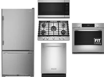 5 Piece Package Includes Refrigerator, Cooktop, Wall Oven, Microwave And Dishwasher