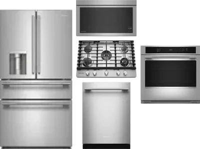 5 Piece Package Includes Refrigerator, Cooktop, Wall Oven, Microwave And Dishwasher