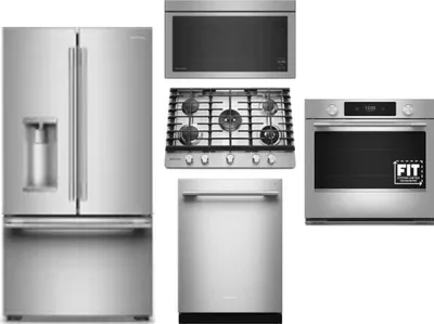 5 Piece Package Includes Refrigerator, Cooktop, Wall Oven, Microwave And Dishwasher