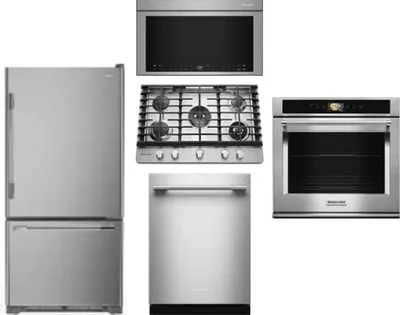 5 Piece Package Includes Refrigerator, Cooktop, Wall Oven, Microwave And Dishwasher
