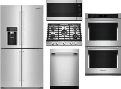 5 Piece Package Includes Refrigerator, Cooktop, Wall Oven, Microwave And Dishwasher