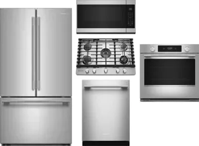 5 Piece Package Includes Refrigerator, Cooktop, Wall Oven, Microwave And Dishwasher